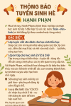 THÔNG BÁO TUYỂN SINH HÈ – HẠNH PHẠM