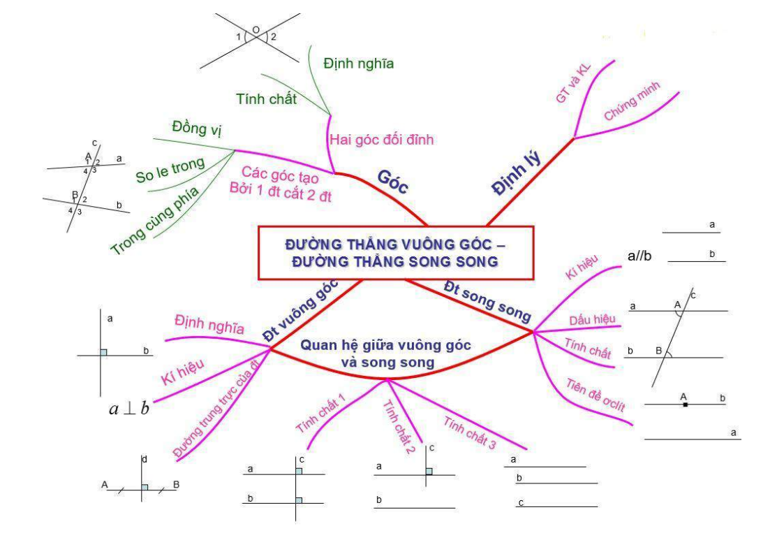 2/ Bảng hệ thống về quan hệ giữa các yếu tố trong tam giác, các đường đồng qui trong tam giác. Nắm vững tính chất 3 đường: trung tuyến, phân giác, trung trực, đường cao trong tam giác