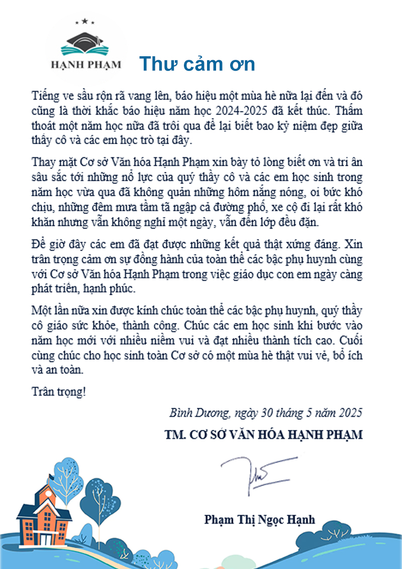 Thư cảm ơn